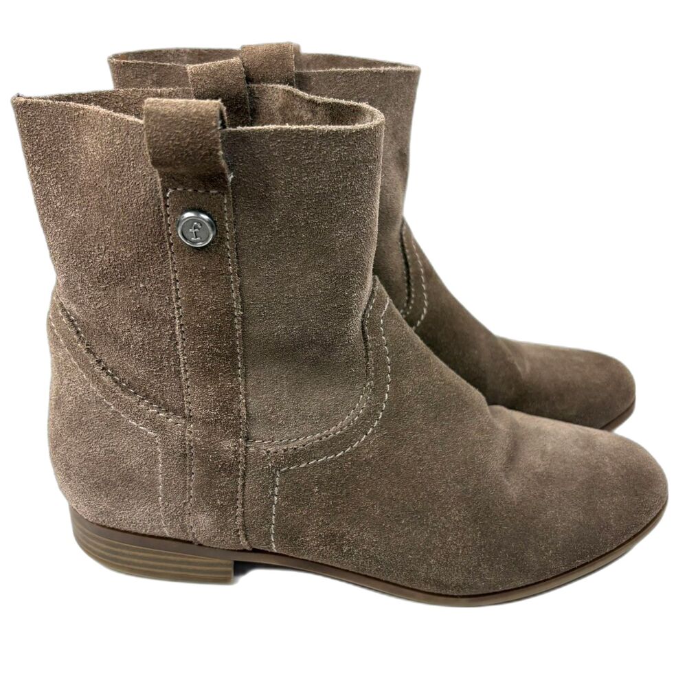 Frye & Co. Sarah Shortie Suede Ankle Boots Western Brown Taupe Women's Size 8